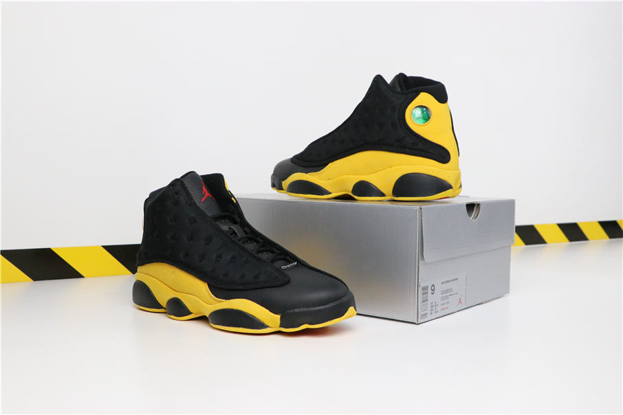 Air Jordan 13 Retro Melo Class of 2002 Black Yellow Shoes - Click Image to Close